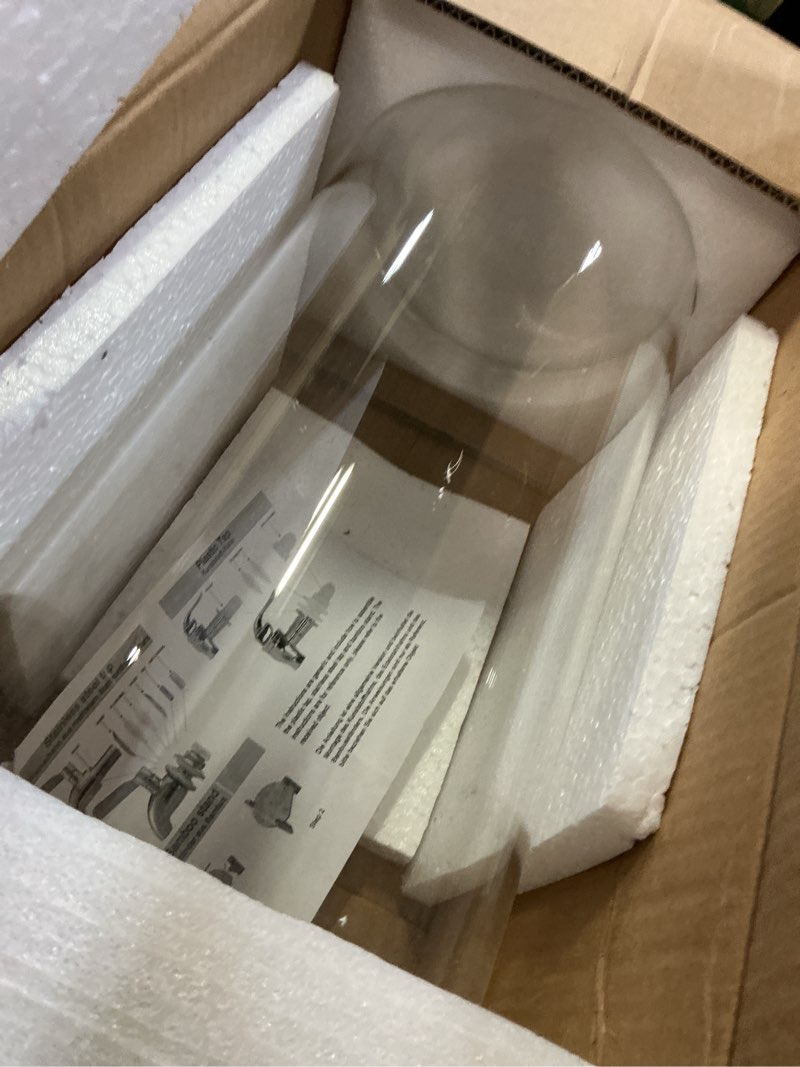 Condition photo showing As Is for Beverage Dispenser, 2.9 Gallon Glass Drink Dispenser with Stand, Glass water dispenser with Spigot, Large Drink Dispensers for Parties,Bars,Restaurants, 11L 2.9 Gallon 11L