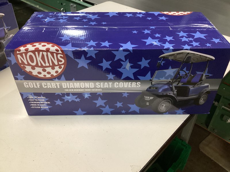 Condition photo showing New/Like New for NOKINS Golf Cart Seat Covers, Fit for YAMAHA/G29/Drive2 OEM Standard Front Seat Cushion, Yamaha Accessories Vinyl Seat Covers, No Nails Required (Carbon Fiber Dark Brown&Black) Carbon Fiber Dark Brown&Black Fit YAMAHA/G29/Drive2