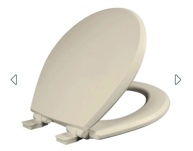 Mayfair by Bemis Cassel™ Round Enameled Wood Toilet Seat Bone Never Loosens Removes for Cleaning Slow-Close Adjustable