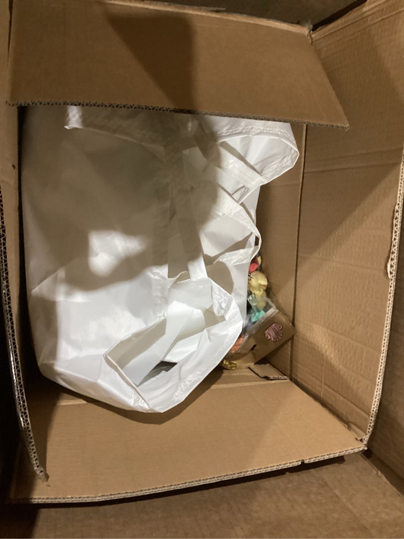 Condition photo showing As Is for White Bounce House, Bounce House for Kids 3-6 Blower Included, Bouncy Castle with Slide Indoor Outdoor,8.9ft L x 6ft W x 7.1ft H, Toddlers Bouncy House with 100 Pastel Balloons Oxford Cloth White Bouncy Castle