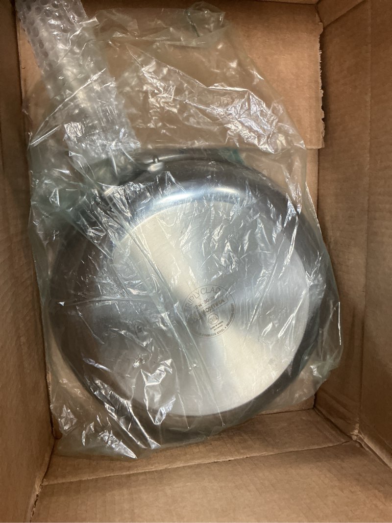 Condition photo showing As Is for Tramontina Signature Tri-Ply Clad Stainless Steel 12-Inch Large Frying Pan, Induction-Ready Skillet, Dishwasher-Safe, NSF-Certified, Made in Brazil FRY PAN 12-Inch