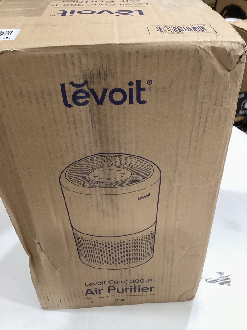 Condition photo showing As Is for levoit air purifier for home allergens pet hair in bedroom, covers up to 1073 ft² by 56w high torque motor, aham verifide, 3-in-1 filter with hepa sleep mode, remove dust smoke odor, core300-p, white white core 300-p 1pack