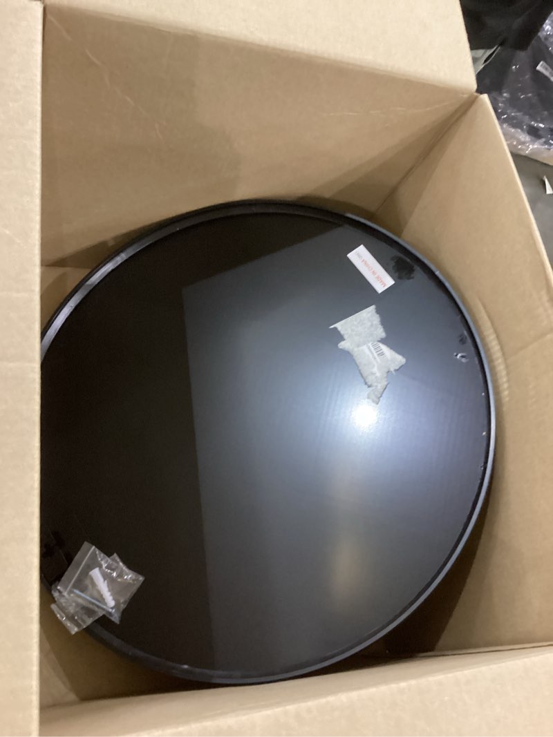 Bathroom Mirror for Wall, 20 Inch Round Mirror, Matte Black Metal Framed Circle Vanity Mirror for Ba