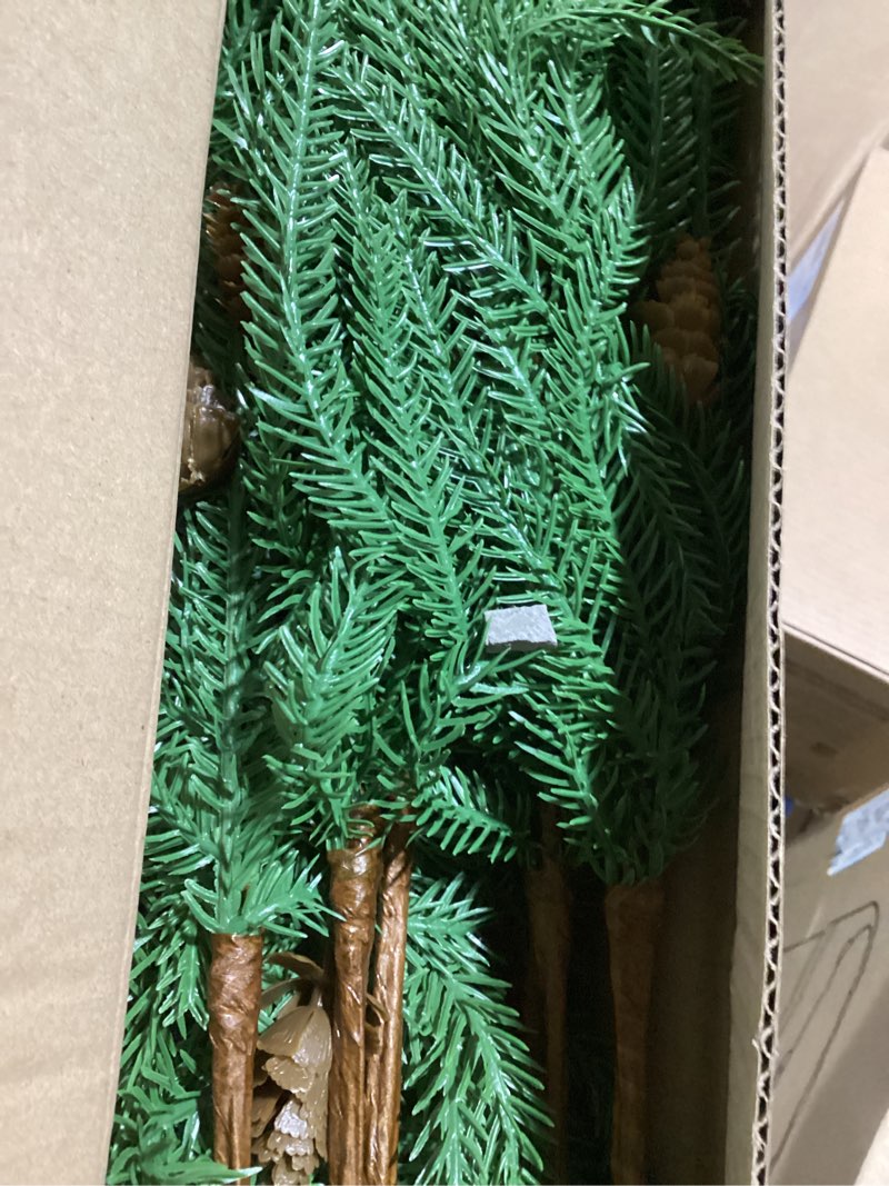 Condition photo showing Good Condition for 12 Pcs Artificial Norfolk Pine Branches with Pine Cones, 18" Real Touch Faux Greenery Cedar Pine Stem, Fake Green Plants Twigs Picks for Vase DIY Crafts Xmas Garland Wreath Home Decor Green&pine Cone