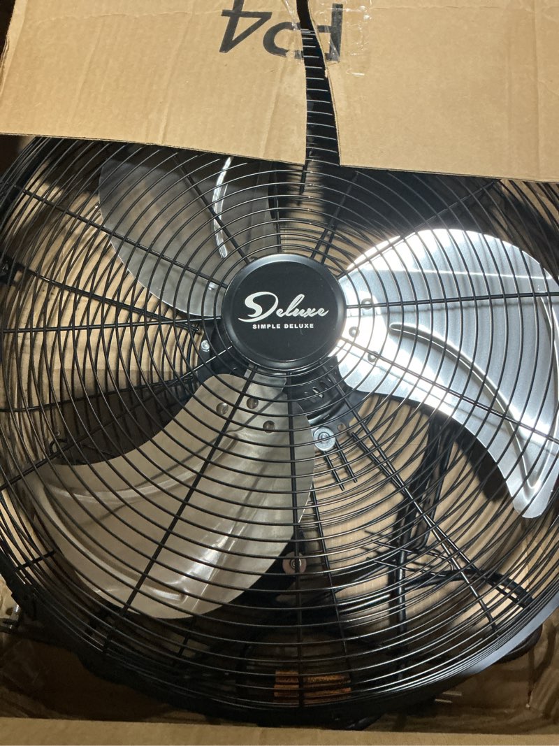 Condition photo showing Good Condition for Simple Deluxe 18 Inch Industrial Wall Mount Fan, 3 Speed Commercial Ventilation Metal Fan for Warehouse, Greenhouse, Workshop, Patio, Factory and Basement - High Velocity