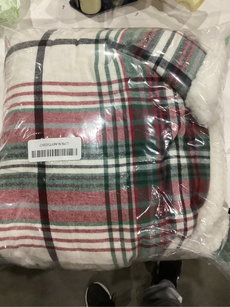Condition photo showing Good Condition for Eddie Bauer - Blanket, Super Soft Reversible Sherpa & Brushed Fleece Bedding, Throw Blankets for Couch, Ideal for Lounging (Montlake Plaid Red)