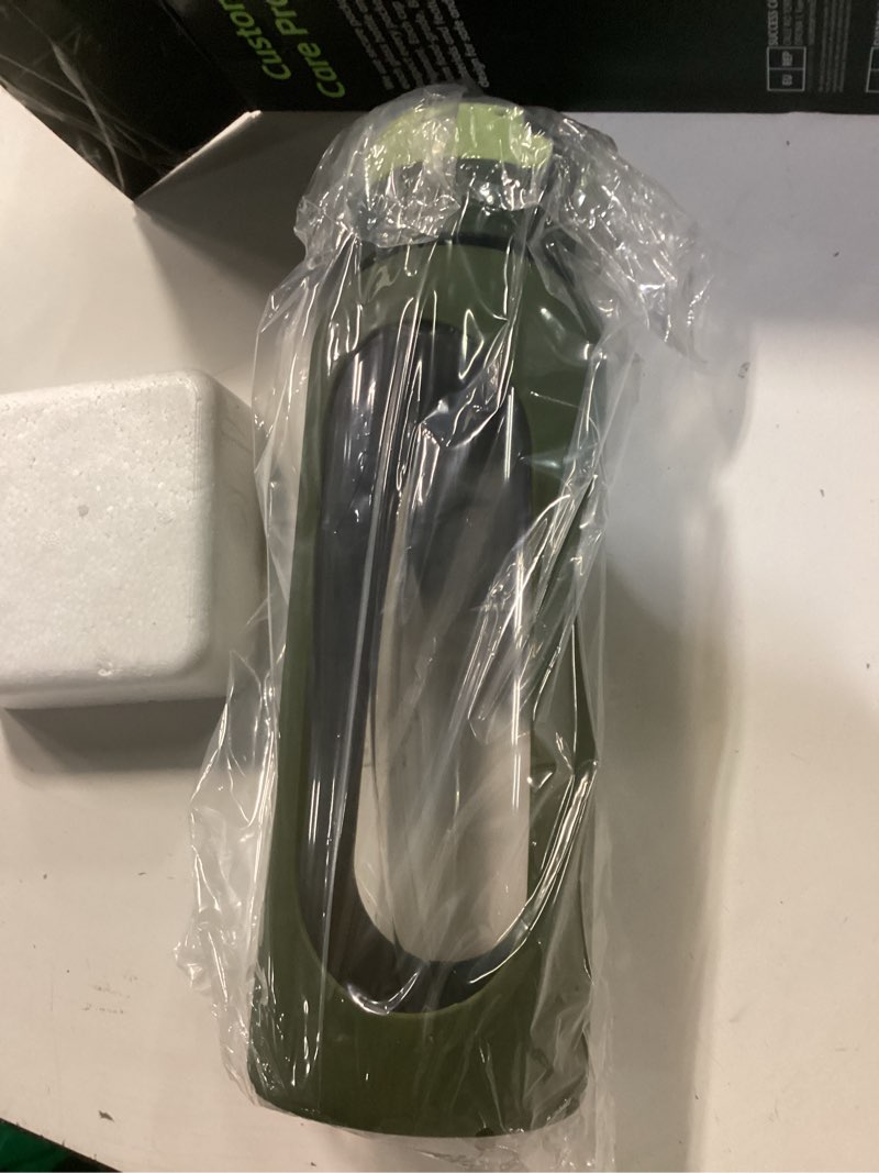 Condition photo showing Good Condition for ANOTION 40OZ Glass Water Bottle, Large Sports Water Bottle with Dual-Drink Lid Clear Leakproof Glass Bottles with Straw, Motivational Jug with Silicone Sleeve and Time Marker for Travel Gym-Green 40 Ounces green