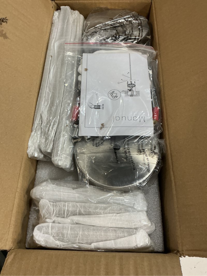 Condition photo showing Good Condition for brushed nickel pendant lights kitchen island - clear glass pendant light fixture multiple stems rods 3 units 12 inch 3 units 4 inch (3 pack brushed nickel)