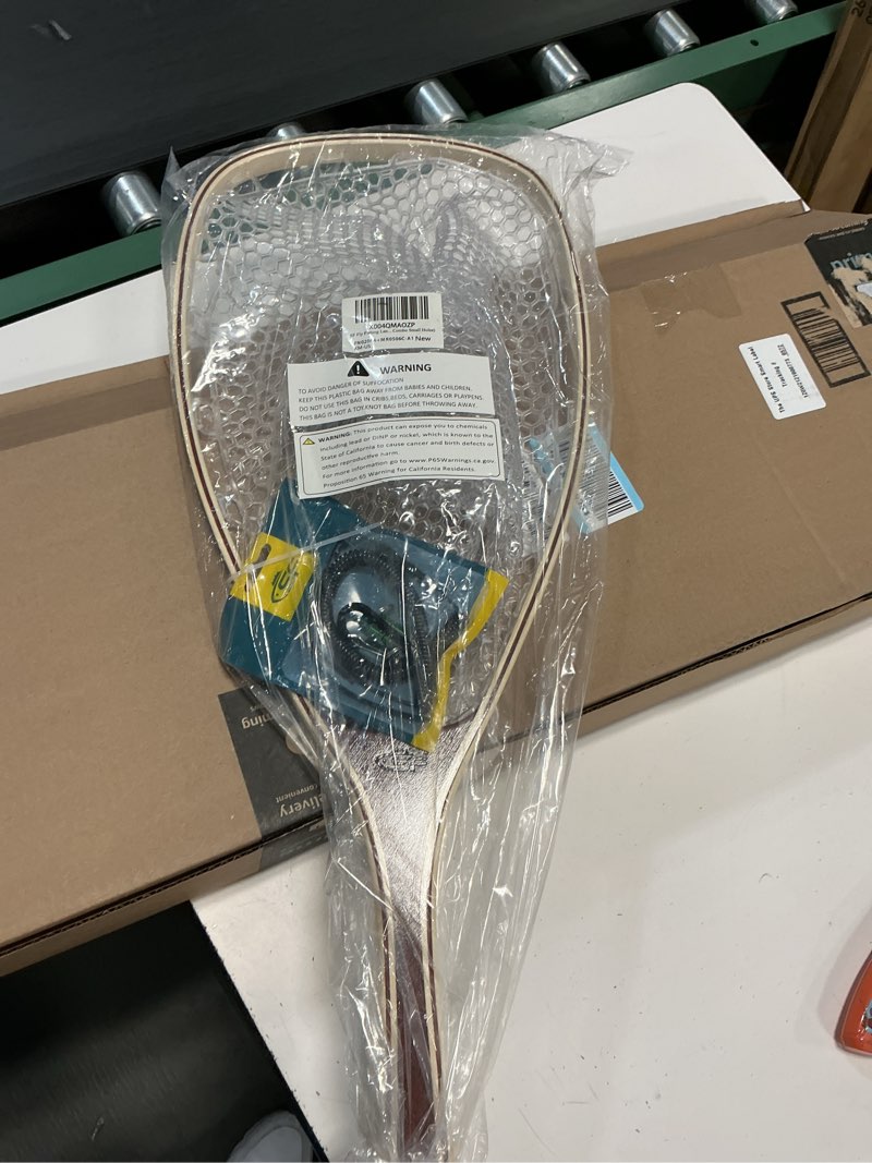 Condition photo showing New/Like New for sf fly fishing landing net soft rubber mesh trout net catch and release net square head combo c clear