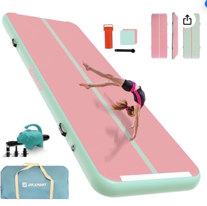 aksport air mat tumble track 10ft 13ft 16ft 20ft inflatable gymnastics mat air tumbling mat with air pump for home use/tumble/gym/training/cheerleading/yoga