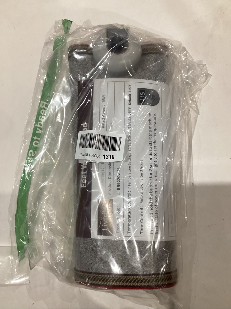 Condition photo showing New/Like New for AC 110V Heated Floor Mat for Foot, Gray Carbon Crystal Heating Pad, Electric Heated Foot Warmers for Office, Home Grey