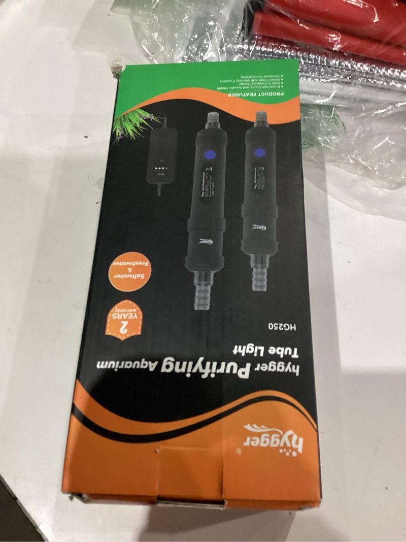 Condition photo showing As Is for hygger Aquarium U-V Light with Timer, 360° Protective Shield Clean Light for Green Water Clean, Amphibian Aquarium Lamp Bulb for Freshwater Saltwater Fish Tank and Aquarium (9W, 60-100 Gallon)