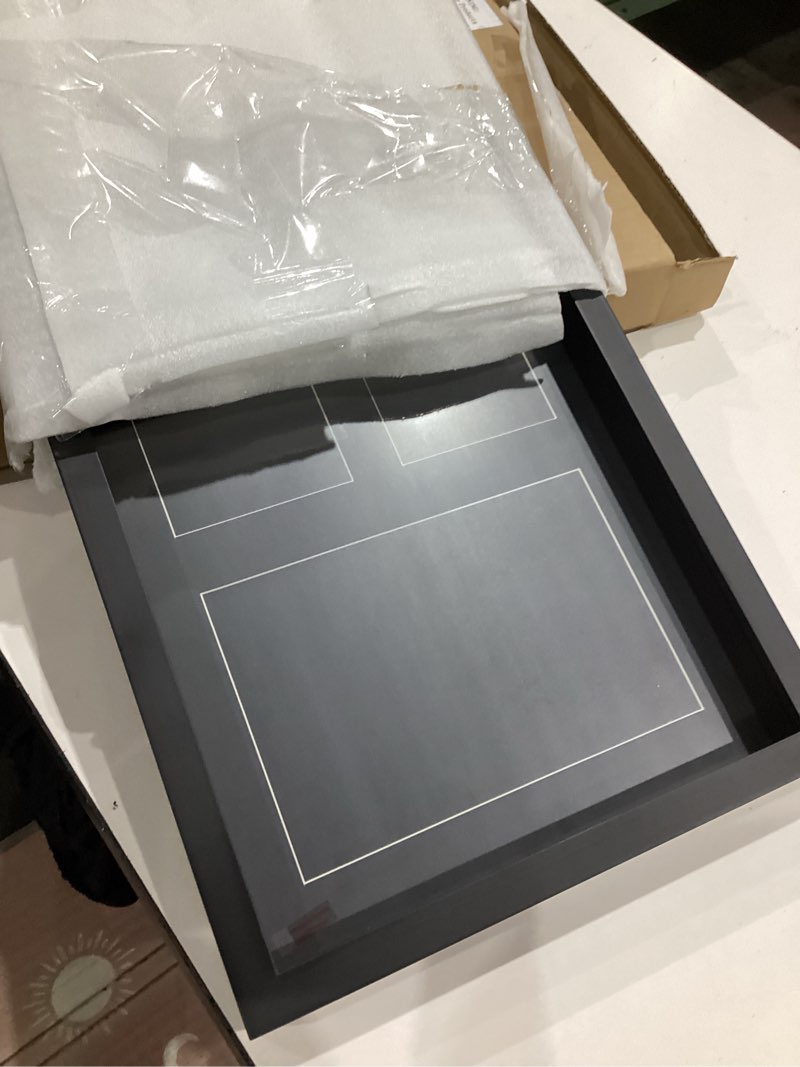 Condition photo showing Good Condition for wanlian medal display case-2 medals for medal & photo display shadow box?13""x13"" photo frame medal display frame?for ,marathon ,runners,gymnastics, military?medal display stand (black) ?, b-001