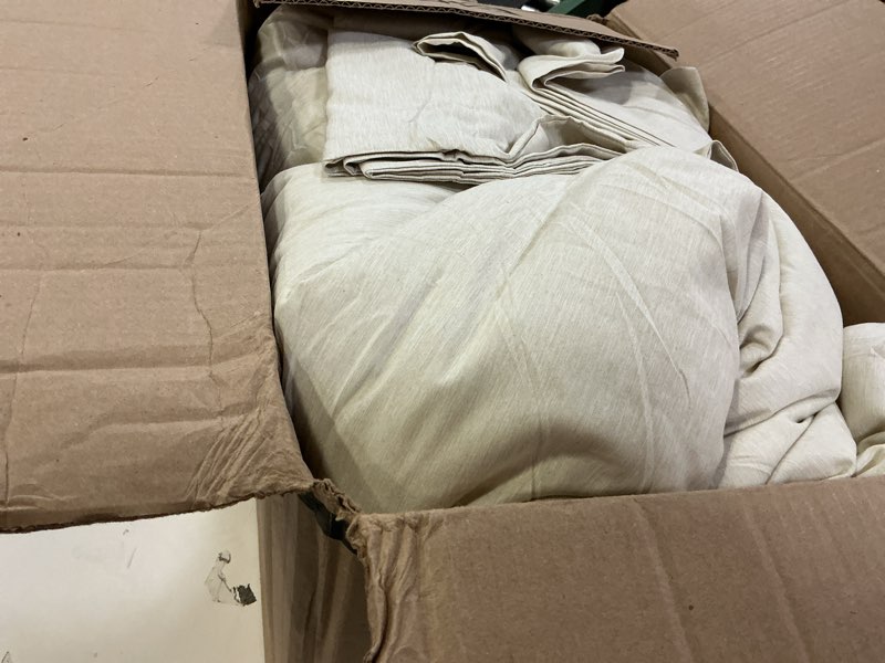 Condition photo showing As Is for Bedsure Queen Comforter Set - Beige Soft Bedding for All Seasons, Cationic Dyed Bed Set, 3 Pieces, 1 Queen Size Comforter (90"x90") and 2 Pillow Shams (20"x26"+2") Queen 05 - Beige