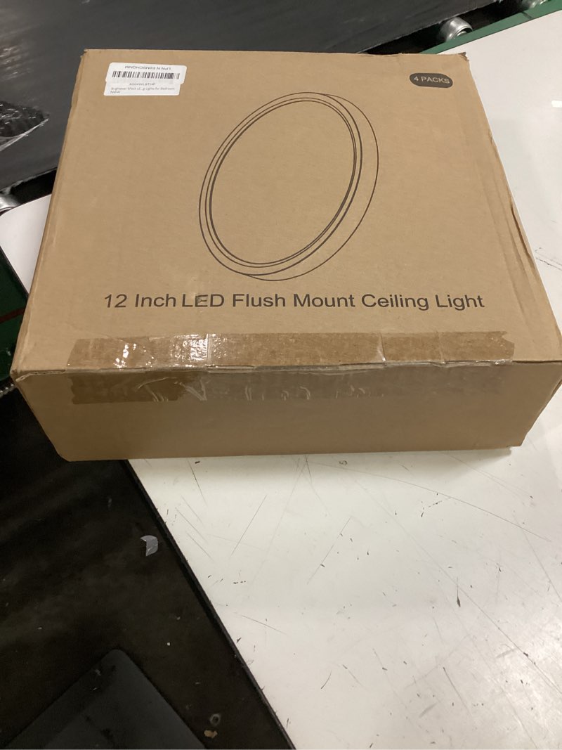 Condition photo showing New/Like New for brightever 4pack led flush mount ceiling light fixture, 12 inch 24w, super slim 0.67 inch, 3200lm, dimmable & 2700k-6500k 5 color selectable led ceiling lights for bedroom 5cct-white 12 inch-4 packs