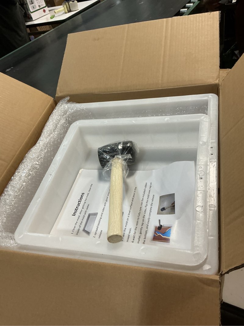 Condition photo showing Good Condition for Large Epoxy Square Table Mold 15.6 * 15.6 * 3 inch and 11.7 * 11.7 * 3 inch, River Table Mold, Cutting Board Molds for Epoxy Resin, Epoxy Mold for Coffee Table, Charcuterie Board, Art Panel 15.6" * 15.6" and 11.7" * 11.7"