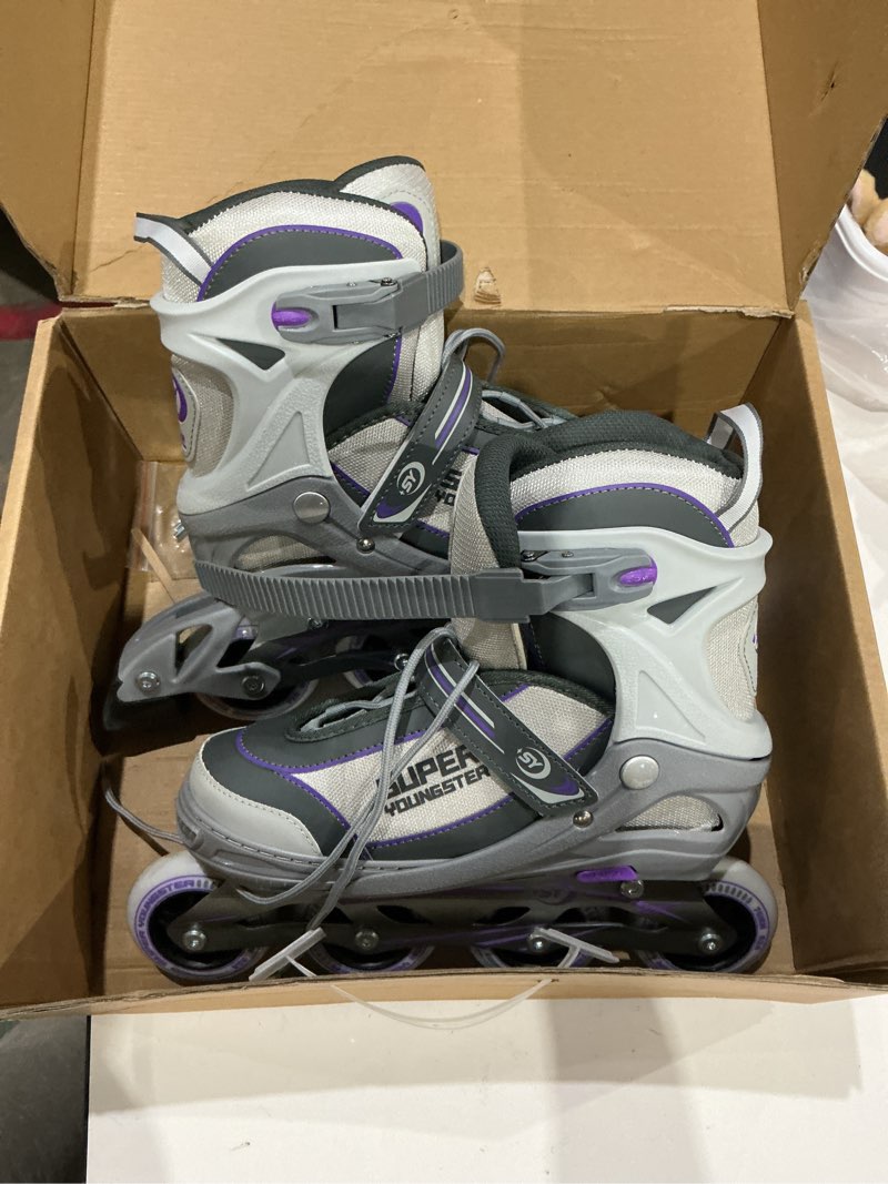 Condition photo showing Good Condition for women's adjustable inline skate, roller skates blades for female adults purple large-women 5-8