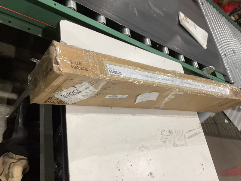 Condition photo showing As Is for allen + roth l x 1-in h wire closet rod with hardware ( 6 pieces)