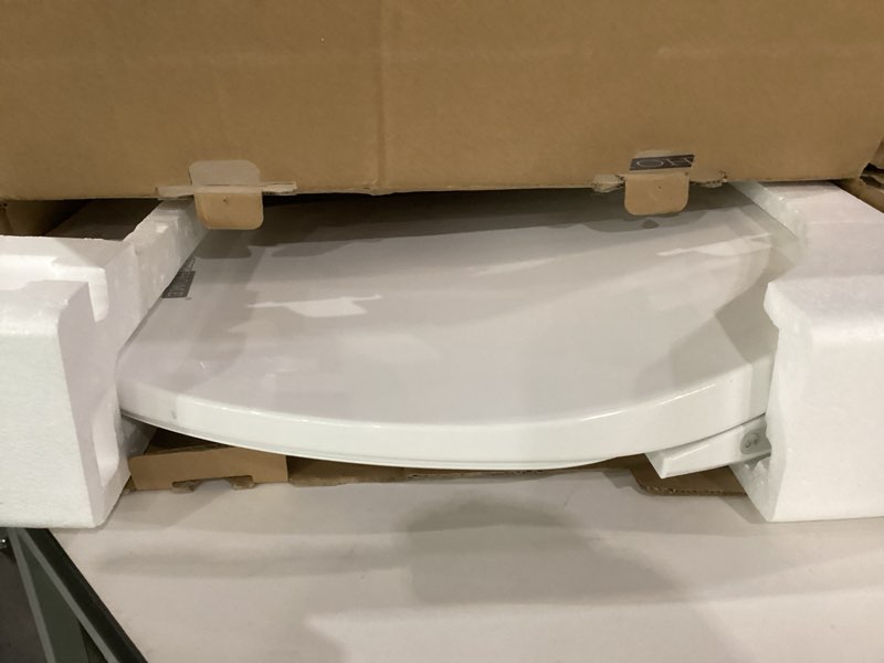 Condition photo showing As Is for vivohome smart heated bidet toilet seat with self-cleaning nozzle for rear and front cleansing, warm air dryer with adjustable temperature settings, soft close lid, nightlight knob control