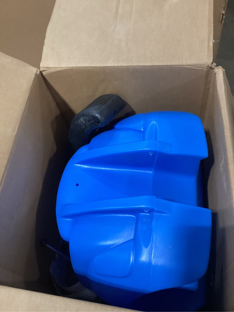 Condition photo showing As Is for step2 whisper ride ii buggy kids push car, ride on toy, stroller substitute, includes seat belt & horn, made of durable plastic, max weight 50 lbs., for toddlers 1.5-4 years old, blue blue large