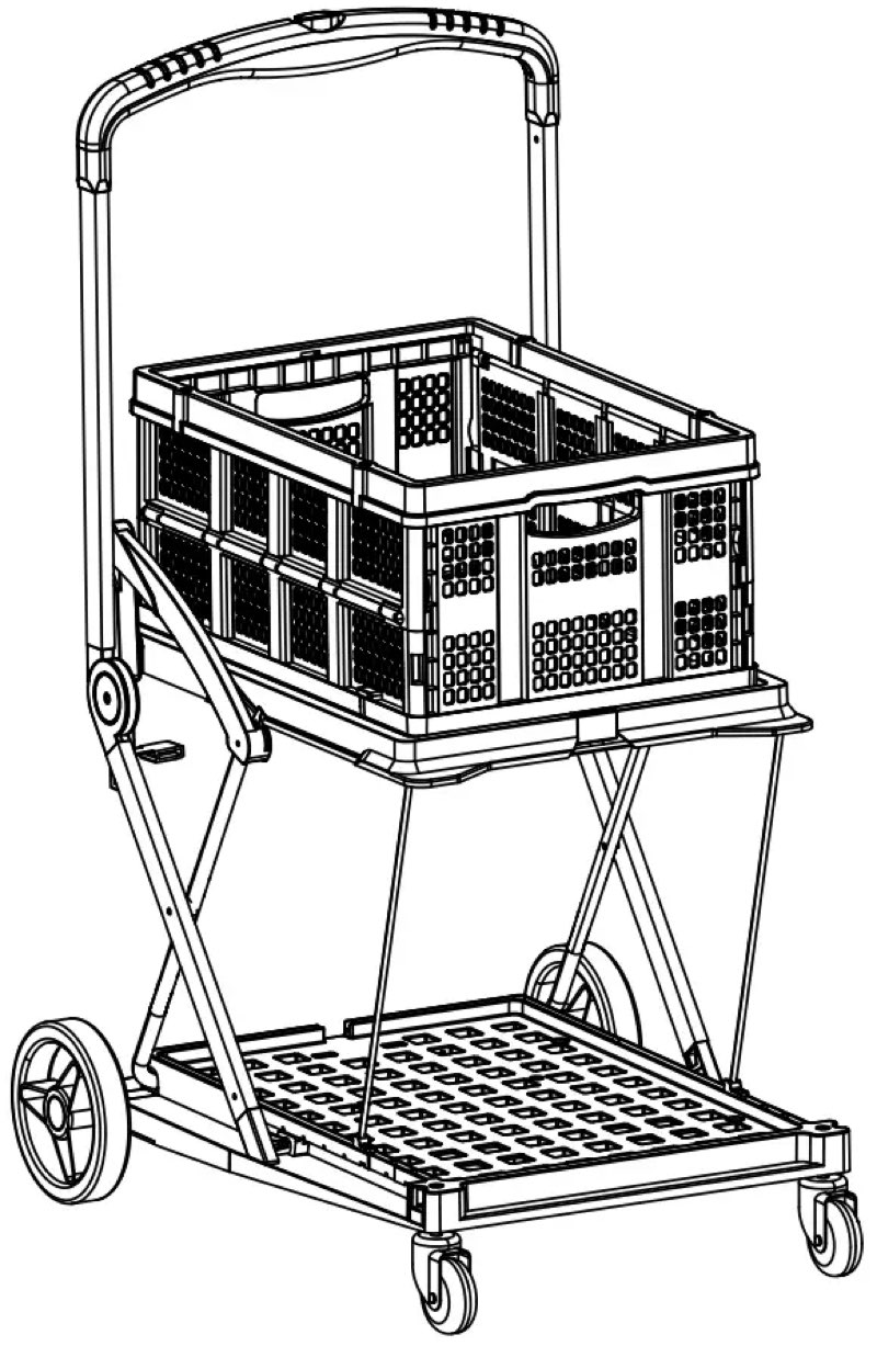 life finds LF-FSC01B Fold up Rolling Shopping Cart with Removable Basket