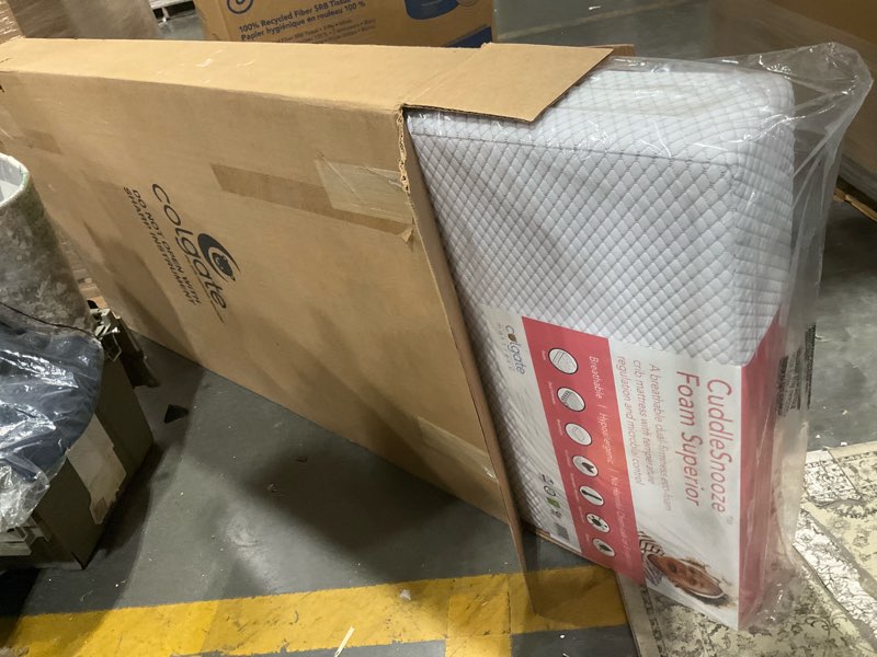 Condition photo showing New/Like New for colgate mattress cuddlesnooze hybrid superior crib mattress – breathable dual-firmness infant and toddler mattress with ecofoam and velvety waterproof-backed cotton cover