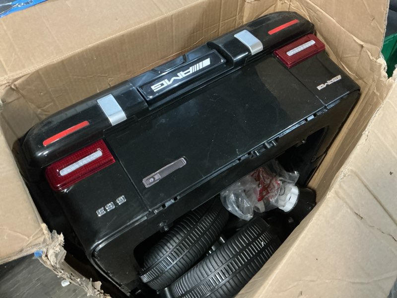 Condition photo showing As Is for (different color to stock photo) olakids 12v kids ride on car, licensed mercedes benz g63 electric vehicle with remote control, double open doors, music, bluetooth, 2 speeds, wheels suspension, battery powered driving toy (white)