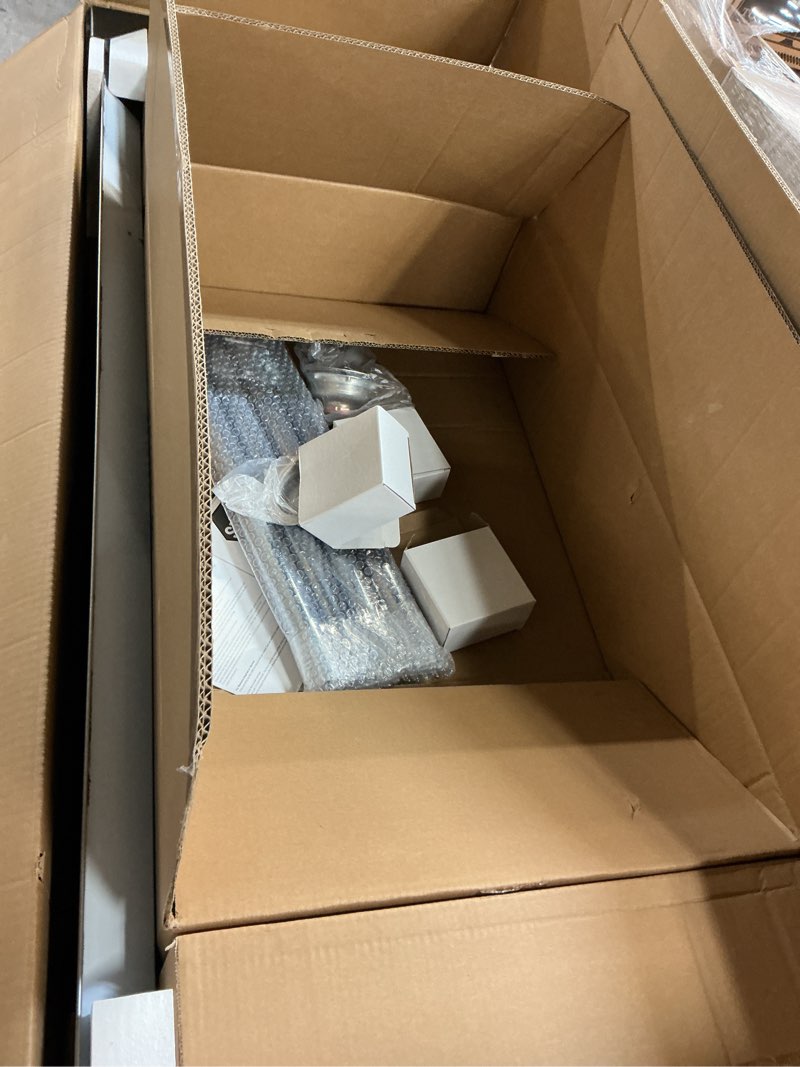 Condition photo showing New/Like New for koolmore sc121610-12b3 60" 3 compartment stainless steel nsf commercial kitchen sink with right and left drainboards - bowl size 12" x 16" x 10"