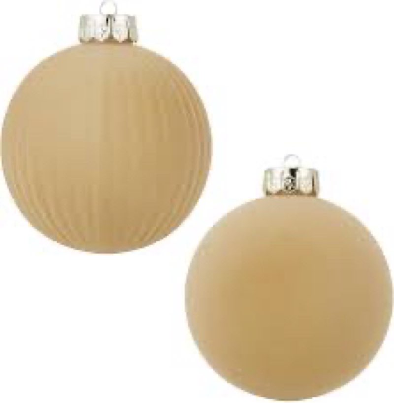 LANGXUN 2 Pcs 8 Inch Extra Large Velvet Christmas Ball Ornaments - Shatterproof Hanging Christmas Tr
