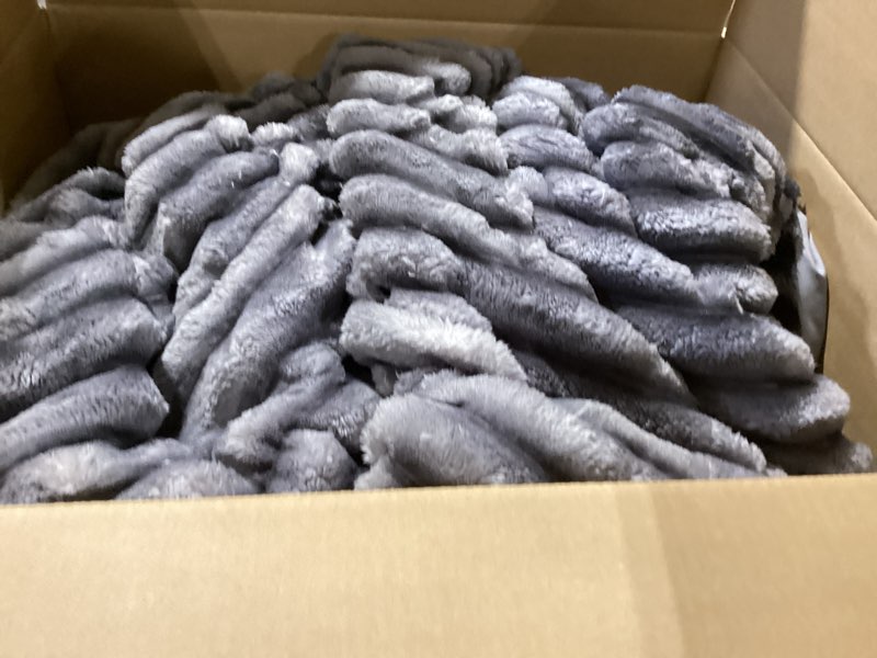 Condition photo showing Good Condition for intelligent design brielle, long shaggy faux fur comforter set, plush reverse, trendy ombre design, modern, cozy all season bedding, matching sham, king/cal king(104"x90") grey 3 piece king/cal king ombre grey