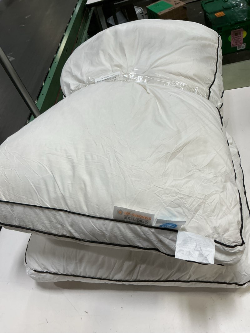 Condition photo showing As Is for Premium Canadian Goose Down Pillow King Size Set of 2 Pack, 1050+ Fill Power, 100% Cotton Shell, Luxury Hotel Quality Bed Feather Pillow for Side Back Stomach Sleepers(White,20" x 36") White King(Pack of 2)
