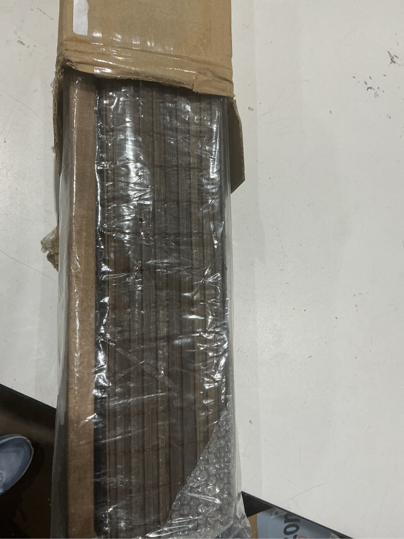 Condition photo showing Good Condition for lazblinds no drill cordless bamboo roman shades, 29" w × 64" h, driftwood | tool-free privacy light blocking window treatment, roll up bamboo blinds for windows privacy-driftwood 29" w × 64" h