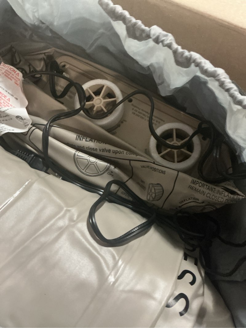 Condition photo showing Good Condition for King Koil Luxury Built-in Pillow Top Queen Air Mattress with Built-in High-Speed Pump Best for Home, Camping, Guests, 20" Queen Size Double High Airbed, Blow Up Mattress, Waterproof, 1-Year Warranty Beige Queen 20"