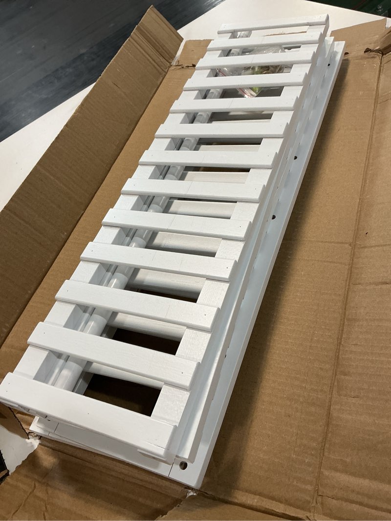 Condition photo showing As Is for bathroom shelves wall mounted over the toilet storage cabinet adjustable 3 tiers towel rack corner floating shelf with hanging rod white