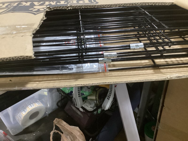 Condition photo showing Good Condition for dog playpen - foldable metal exercise puppy play pen with 8 24x30in panels - indoor/outdoor pen with door for dogs, cats or small animals by petmaker