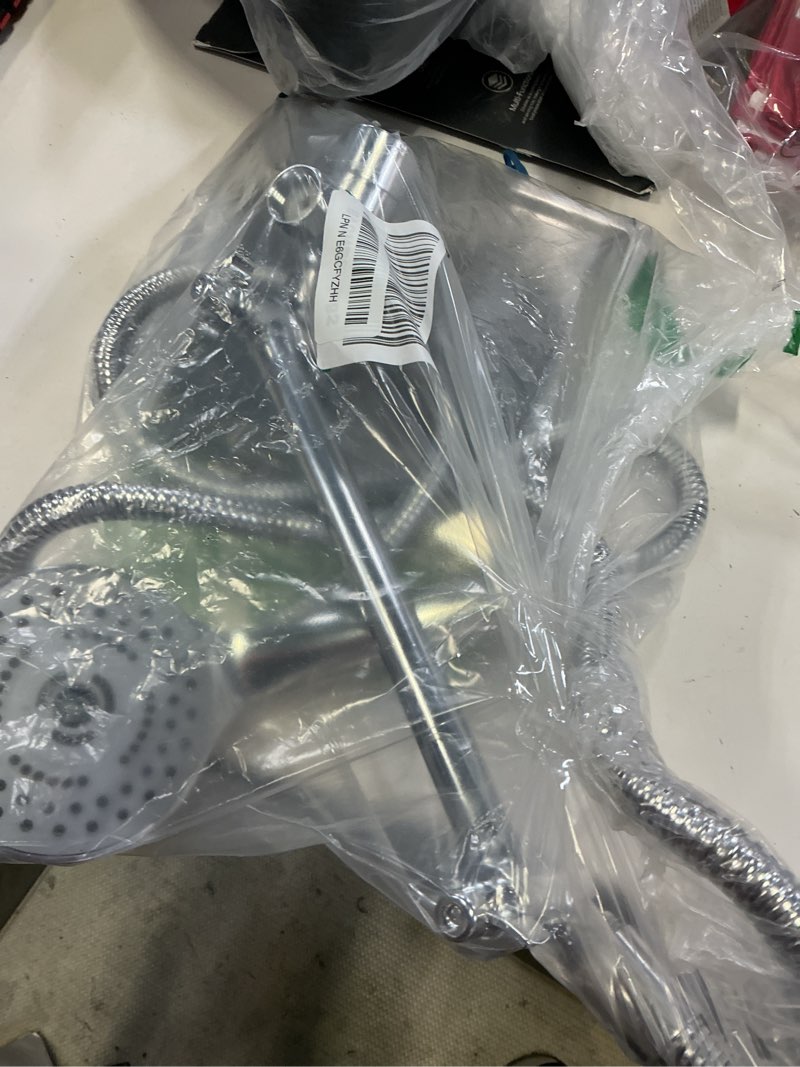 Condition photo showing As Is for alenart 10 inch rainfall shower head combo stainless steel rain shower head with 5 modes handheld water spray,high pressure showerhead with arm for bathroom accessories 10 inch chrome