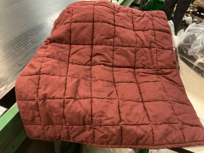 Condition photo showing Good Condition for european linen box quilted euro sham, euro, burgundy
