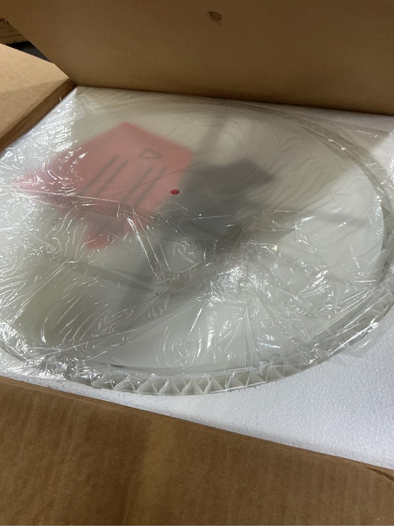 Condition photo showing As Is for Semi Flush Mount Ceiling Lights, 4-Light 18" Matte Black Ceiling Light Fixture with White Pleated Fabric Shade, Drum Lamp for Nursery Hallway Bedroom Kitchen, AD-25036-4SF-BK