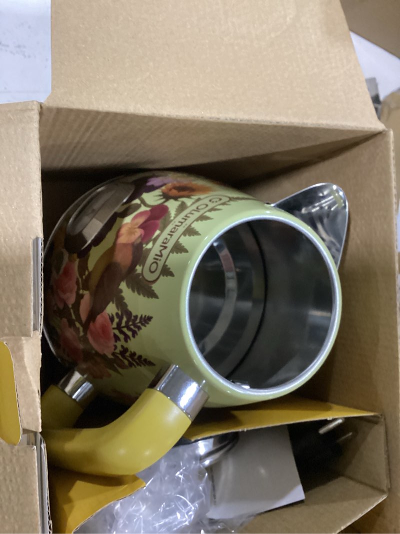 Condition photo showing Good Condition for olumaramio retro electric kettle with thermometer, 1.7l stainless steel hot water tea kettle, 1500w fast boiling, auto shut-off & boil dry protection, bpa free, vintage floral design