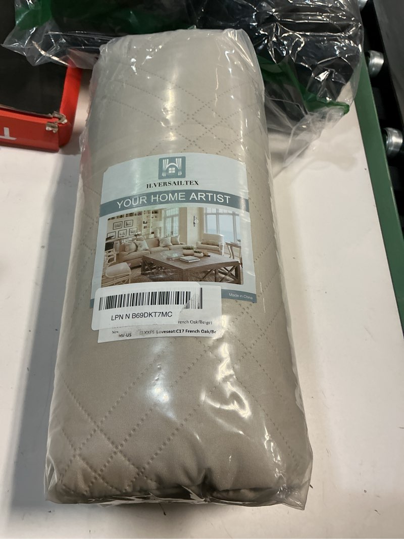 Condition photo showing New/Like New for H.VERSAILTEX 100% Waterproof Couch Cover 2 Cushion Sofa Modern Sofa Covers Waterproof and Washable Thick Soft Couch Cover for Dogs with Elastic Straps (Loveseat, French Oak/Beige)