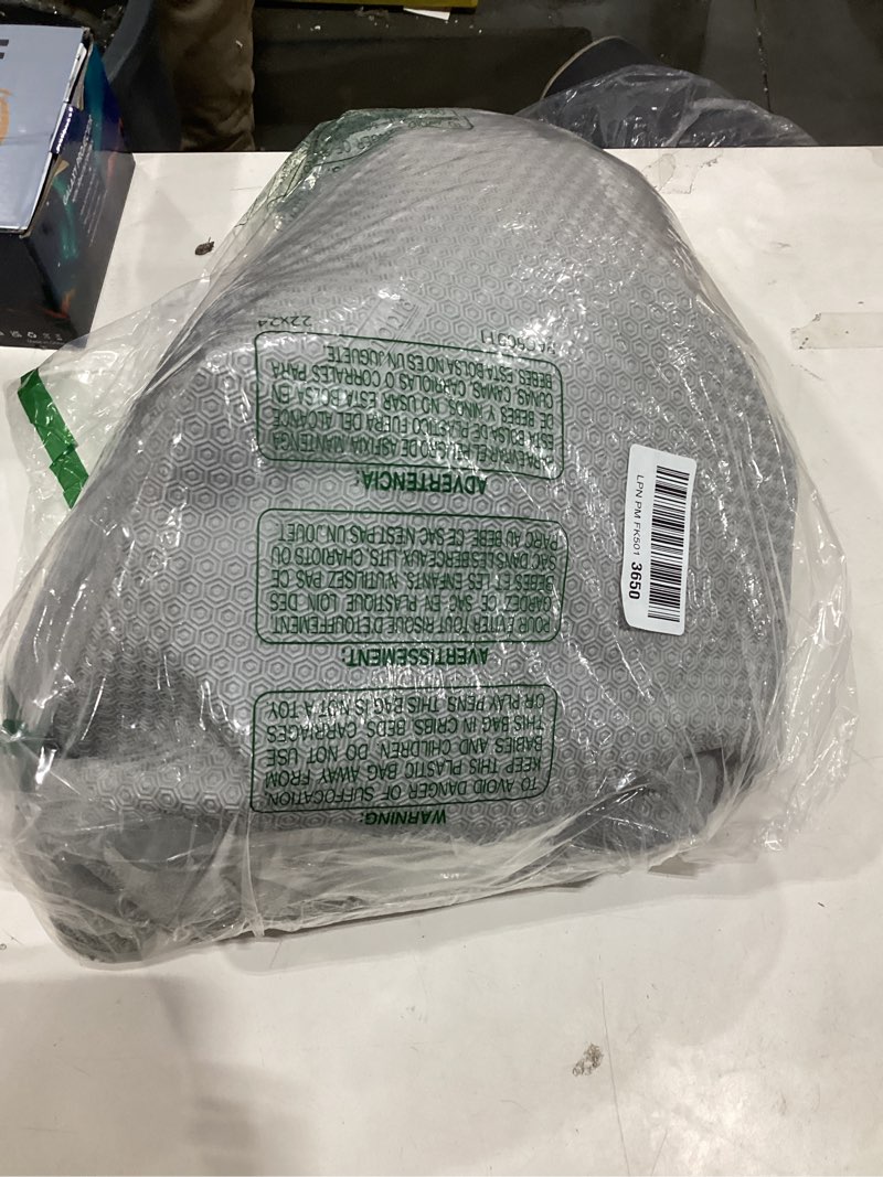 Condition photo showing As Is for Yimobra Bathroom Runner Rug Non Slip 70"x 24", Super Absorbent Bath Rugs, Quick Dry, Luxury Extra Long Shaggy Fluffy Bath Mat for Double Vanity & Tub Side, Machine Washable, Light Gray and White Light Gray and White 70" x 24"