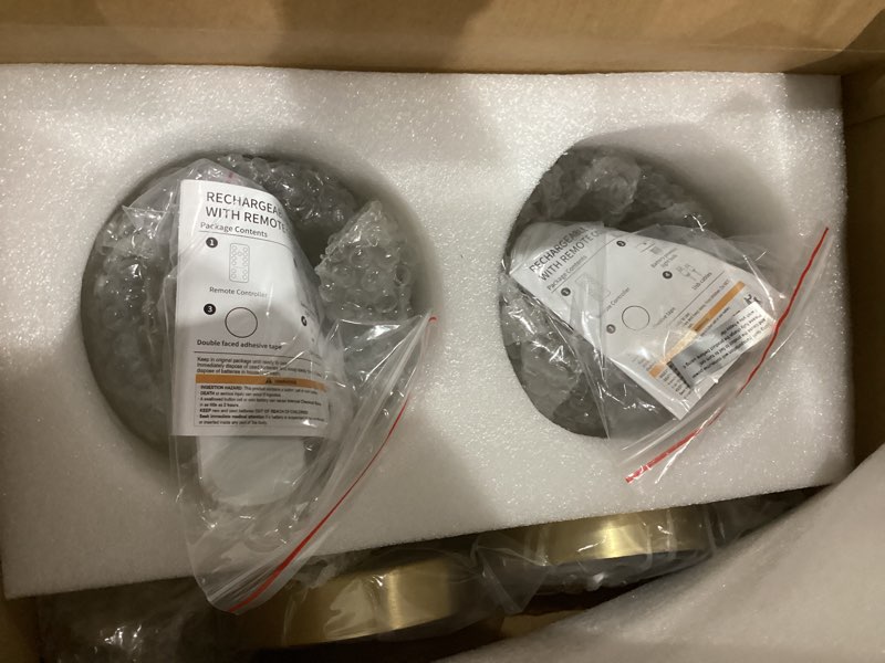 Condition photo showing Good Condition for Vintage Battery Operated Wall Sconce with Clear Tulip Glass Lampshade 5000 mAh Rechargeable Battery Powered Wall Light with Remote Control for Bedside Bedroom Doorway, Set of 2 Tulip-Clear Battery Operated (2 Pack)