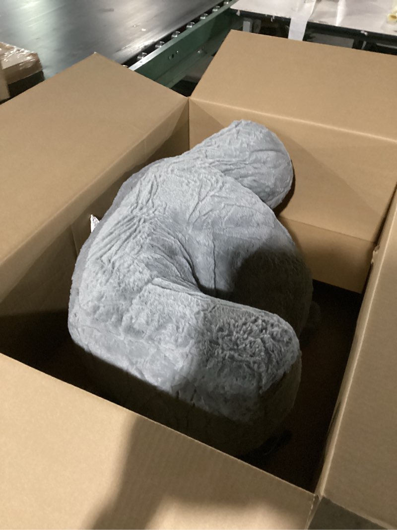 Condition photo showing Good Condition for a nice night faux fur reading pillow bed wedge large adult children backrest with arms back support for sitting up in bed / couch for bedrest,gray (standard) gray standard