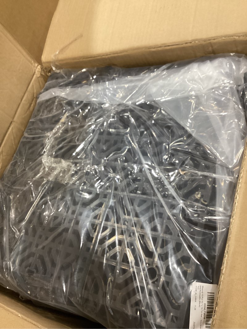 Condition photo showing Good Condition for 15 pcs 15.7 x 15.7 in heavy duty ground protection mats drive on lawn grates grid parking pavers, drain interlocking non-slip floor mat, 6613 lb load for stone grass grid permeable (black) 15.7 x 15.7 in black 15