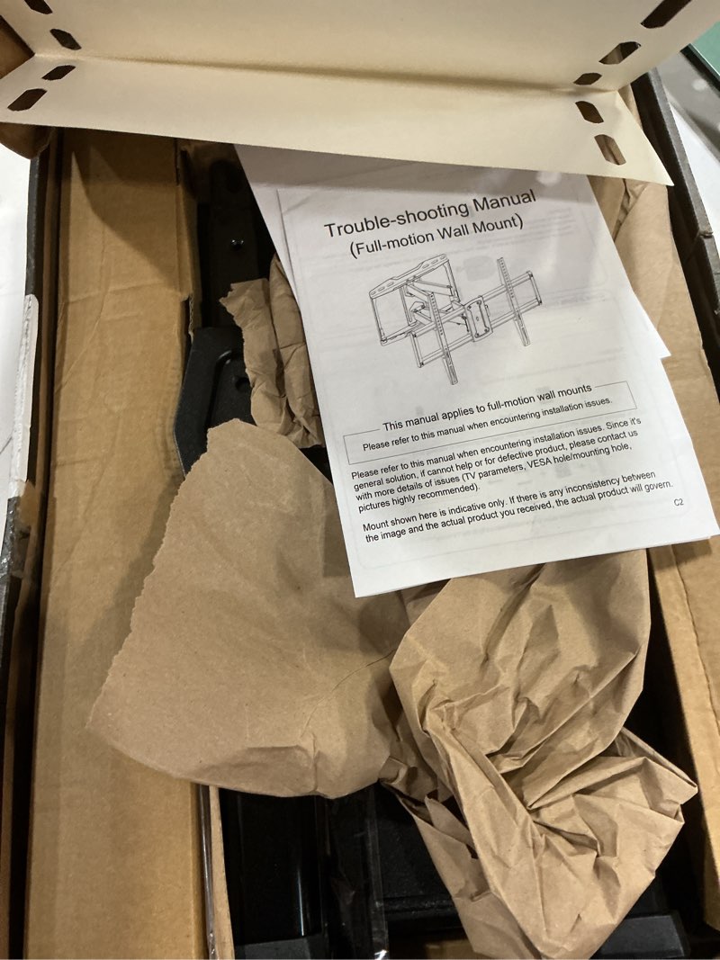 Condition photo showing Good Condition for usx mount ul listed tv wall mount for 42"-84" tvs up to 110lbs and 8"-24" wood studs, tv mount with tilt, swivel & extension, wall mounts bracket with dual articulating arms, max vesa 600x400mm 42-84inch vesa 600*400 dual articulating arms