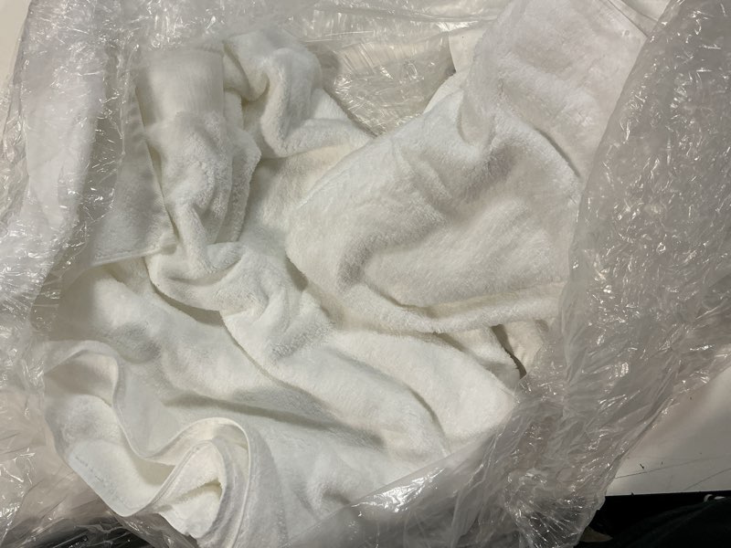 Condition photo showing New/Like New for quince turkish ultra plush bath towel (set of 2) white 