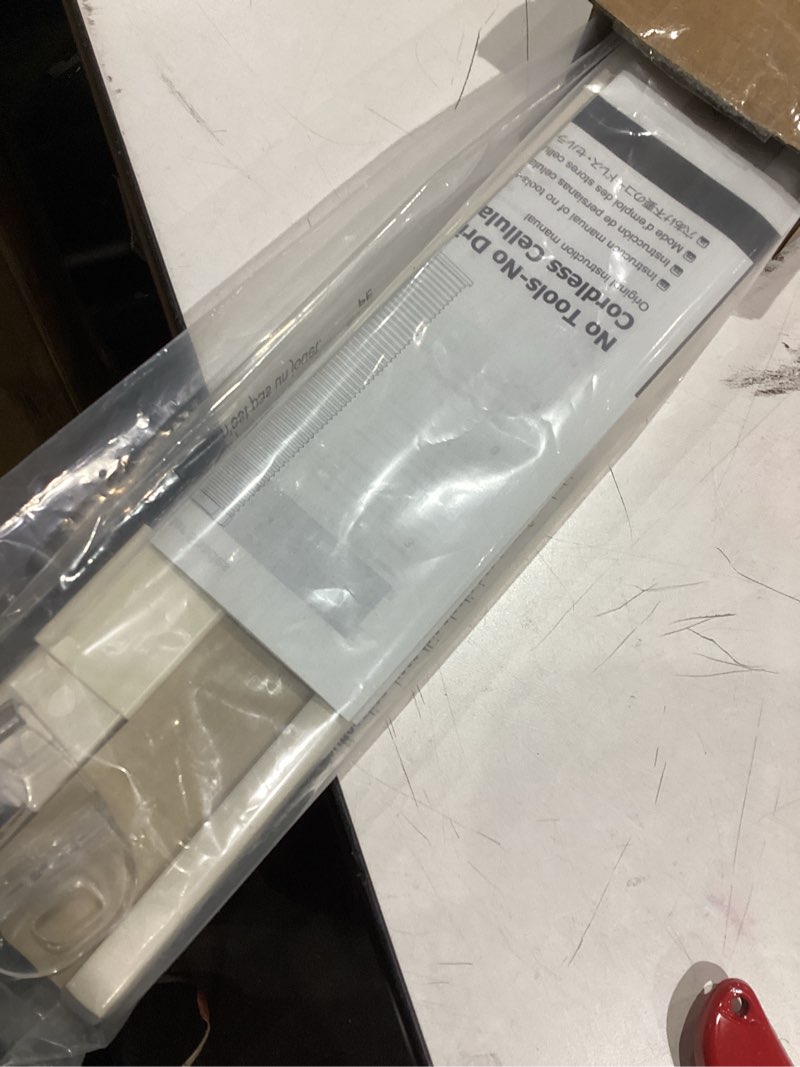 Condition photo showing Good Condition for lazblinds cordless cellular shades, no tools no drill light filtering honeycomb shades pleated blinds for windows, 43.5'' w x 48'' h, cream light filtering-cream 43 1/2'' w x 48'' h