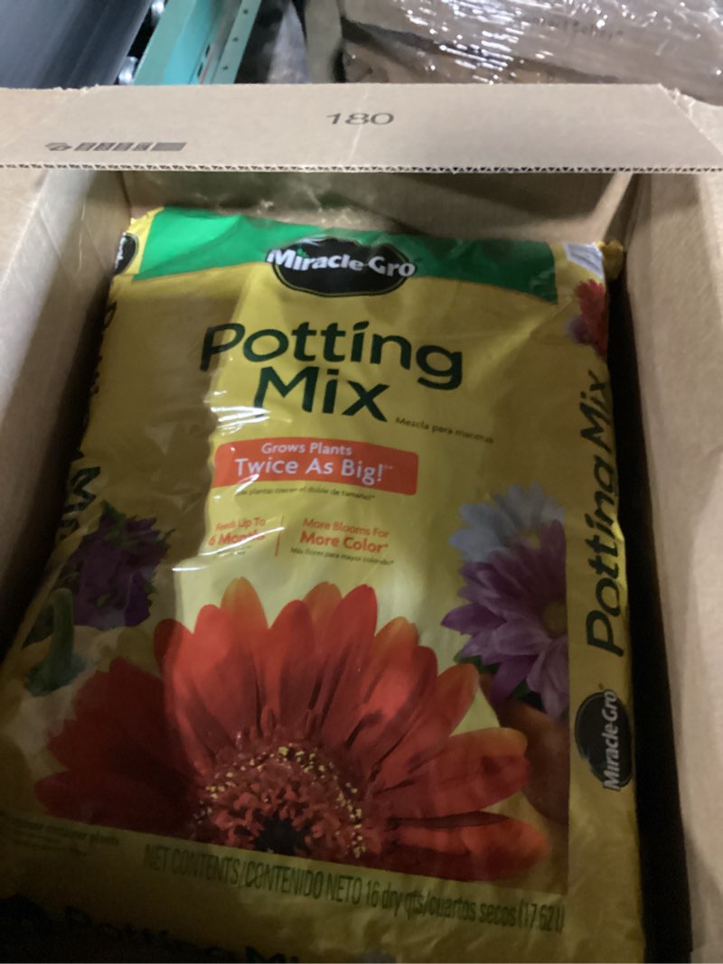 Condition photo showing Good Condition for miracle-gro potting mix  for container plants  flowers  shrubs  16 qt.