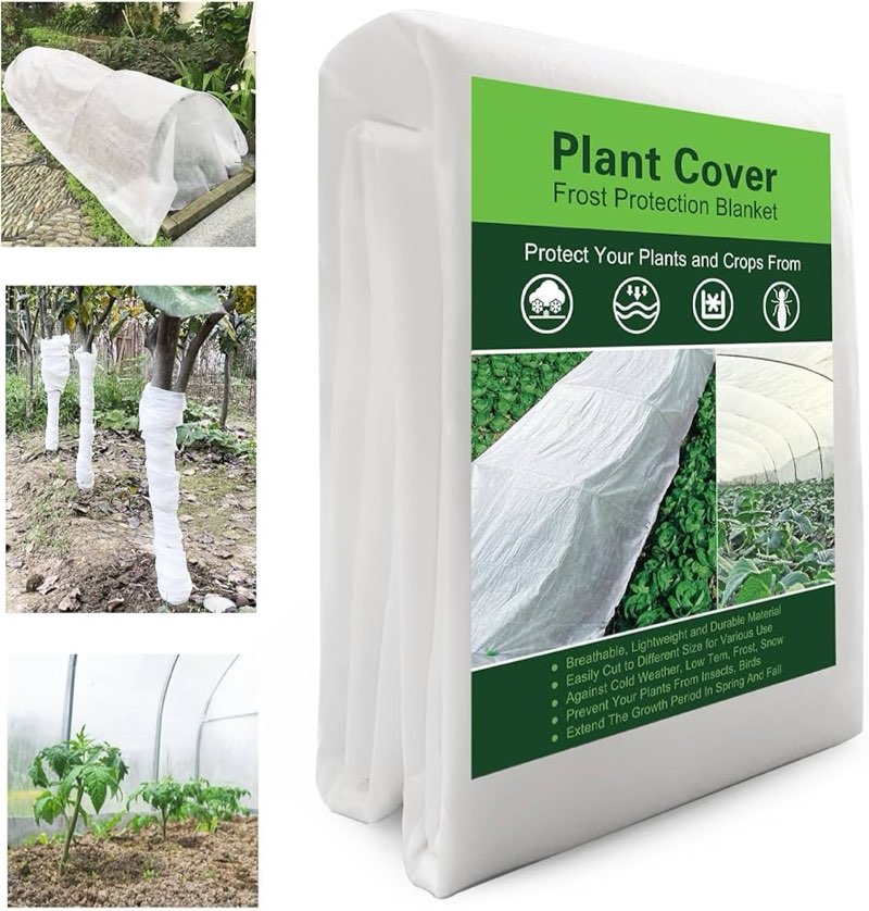 hushee 6 pack plant covers freeze protection, 8 x 24ft frost blankets cover for plants, plant frost 