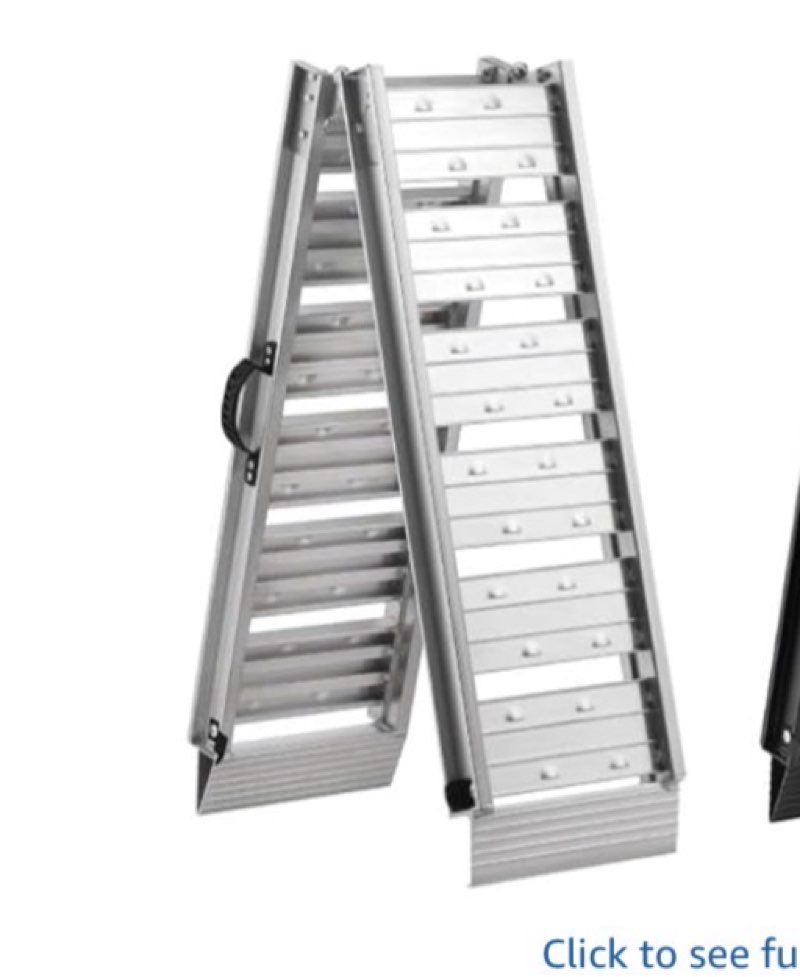 KOLO Aluminum Loading Ramp 72"L x 10"W Folding Ramp, 650 lbs Capacity, Lightweight Portable Ramps Easy to Carry and Store, 6 FT Used for Loading Motorcycles, ATV, Lawn Mowers, Dirt Bike, Cargo Trailer